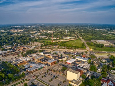 Aerial view of Crystal Lake, IL