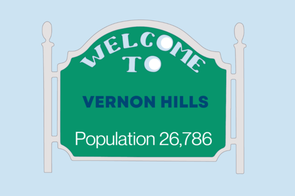 Sign welcoming people to Vernon Hills, IL, where we deliver firewood