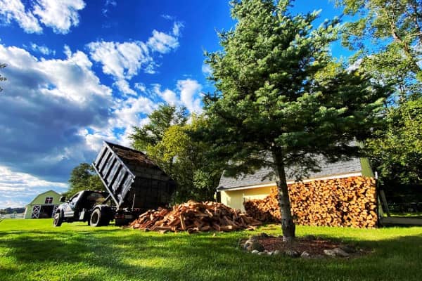Kiln-dried firewood delivered by Lumberjacks to a Northern Illinois home