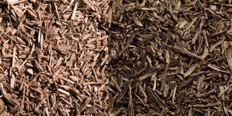Premium brown mulch in a light and dark coloring