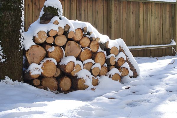 Firewood storage protects from weather